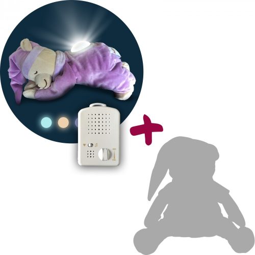 Doodoo lámpás maci lila + tartalék plüss a csomagban