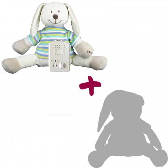  Doodoo Színes Csíkos Nyuszi + tartalék plüss a csomagban baba altató játék