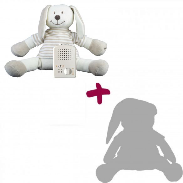  Doodoo Csíkos Nyuszi + tartalék plüss a csomagban baba altató játék