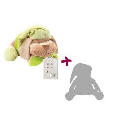   Doodoo zöld kutya + tartalék plüss a csomagban baba altató játék