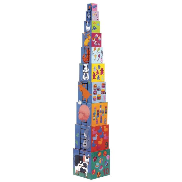 Toronyépítő kocka - Mulatságos építő - 10 funny blocks